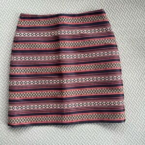 LOFT Red and Black Mini Pencil Skirt Casual Resort Wear